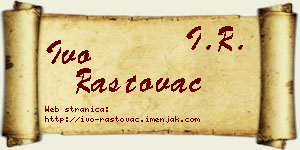 Ivo Rastovac vizit kartica